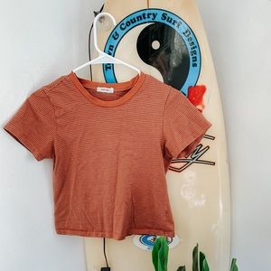 Pink striped T-shirt